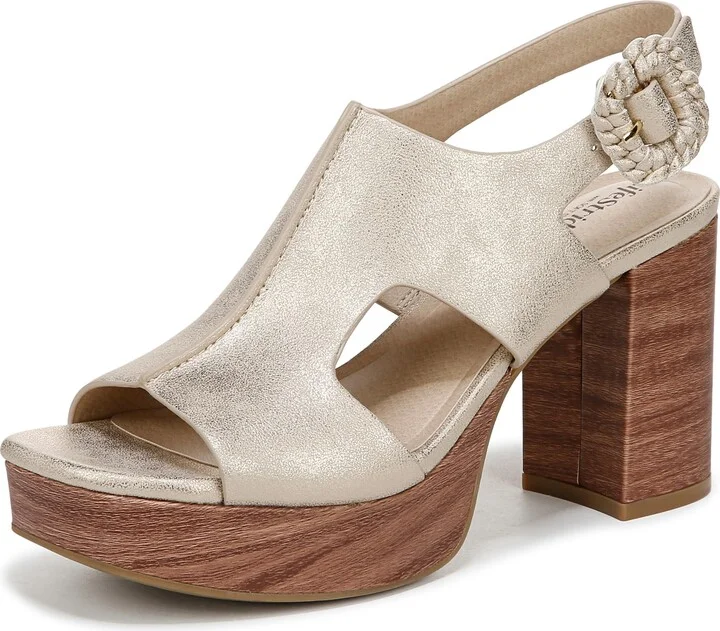 LifeStride Womens Audra Heeled Sandal Gold 9 W