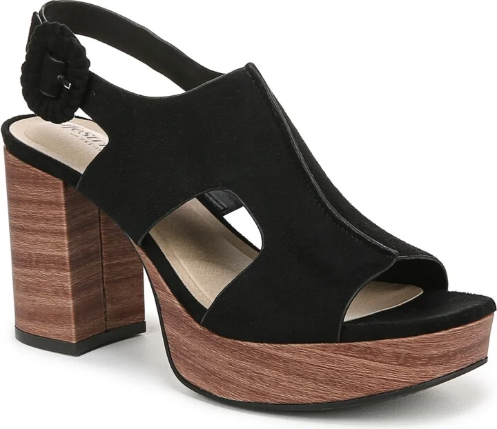 LifeStride Women's Audra Open Square Toe Block Heel Platform Sandals
