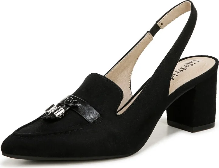LifeStride Womens Audrey Slingback Block Heel Pump Lux Navy 11 W