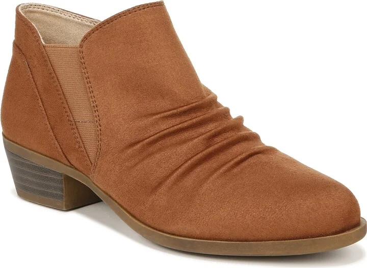 LifeStride Womens Aurora Block Heel Ankle Booties Walnut 7 W