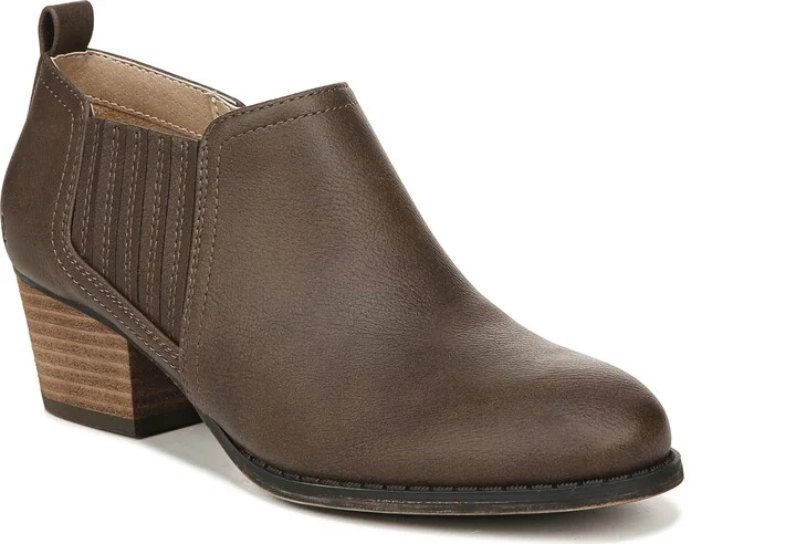LifeStride Womens Babe Block Heel Western Ankle Booties Dark Chocolate 9.5 M