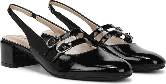 LifeStride Women's Beatrice Slingback Block Heel Black Patent 9 M - Image 2