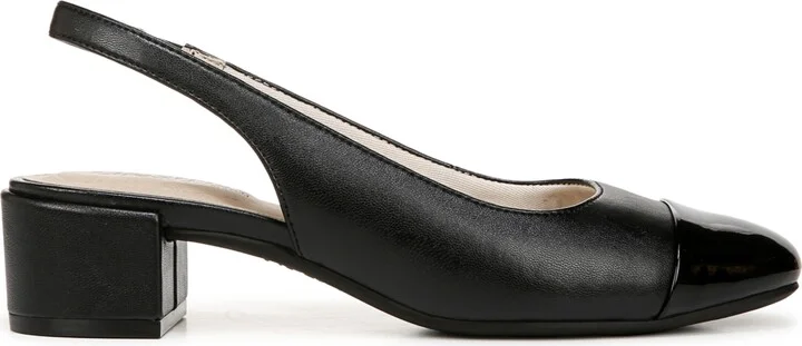 LifeStride Women's Becoming Round Cap Toe Block Heel Slingback Pumps - Image 2
