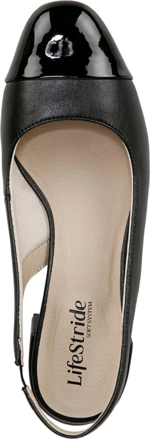 LifeStride Women's Becoming Round Cap Toe Block Heel Slingback Pumps - Image 4