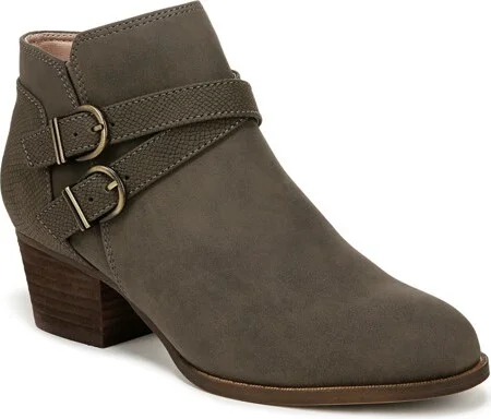 LifeStride Women's Blaire Block Heel Ankle Bootie Dark Grey 9.5 W
