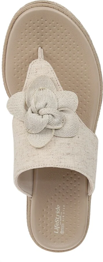 LifeStride Women's Bloom Washable Thong Slip On Wedge Sandals - Image 4