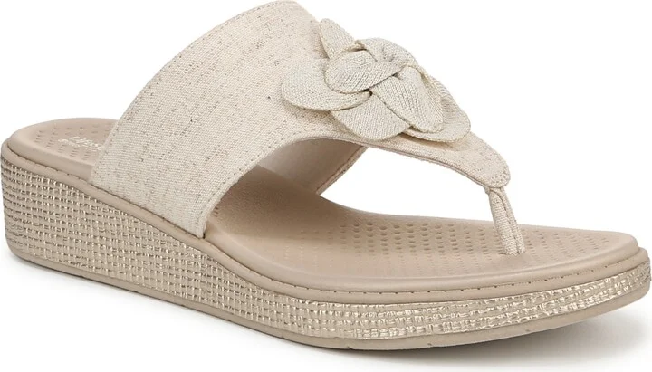 LifeStride Women's Bloom Washable Thong Slip On Wedge Sandals