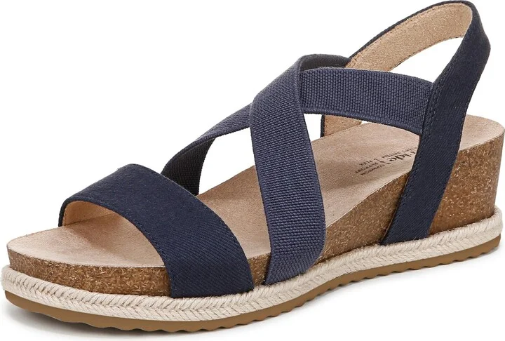 LifeStride Womens Breeze Wedge Sandal Navy 9.5 M