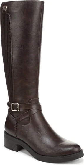 LifeStride Women's Brittany Wide Calf Fashion Boot Dark Brown 8.5 W