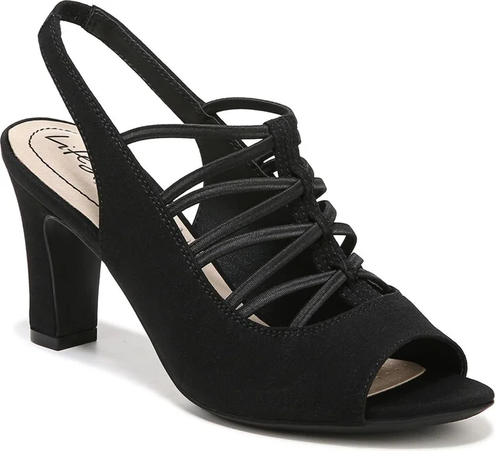 LifeStride Womens Cabaret Slingback Dress Sandal Black 8.5 W