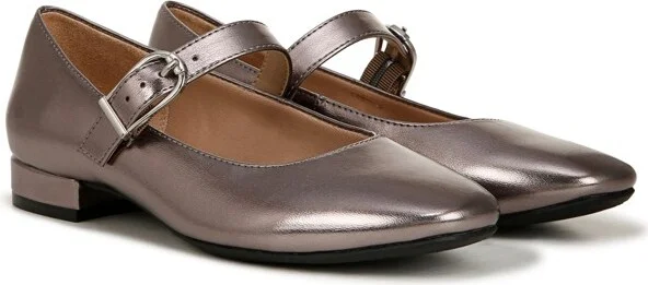 LifeStride Women's Cameo MJ Mary Jane Flats Pewter Metallic 10 M - Image 2