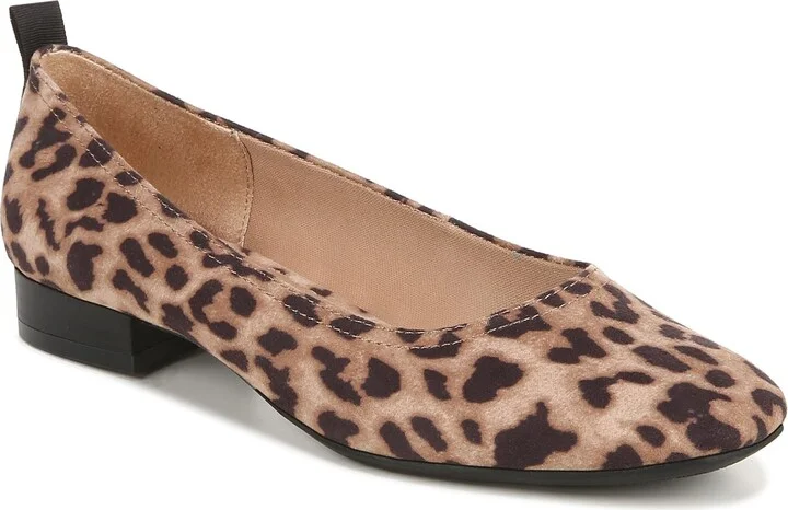 LifeStride Womens Cameo Slip On Ballet Flat Brown Leopard 10 W