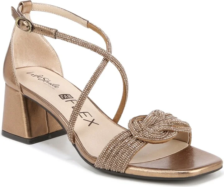 LifeStride Women's Captivate Strappy Block Heel Dress Sandals