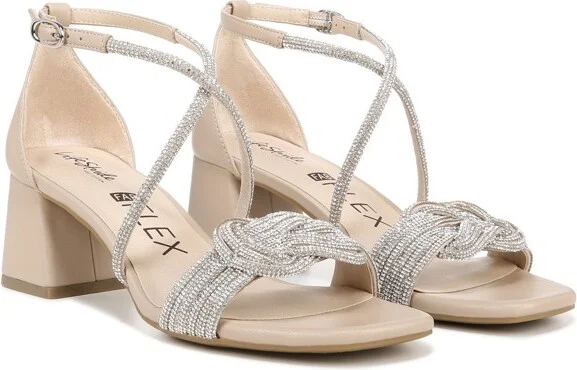 LifeStride Womens Captivate Strappy Block Heel Dress Sandals Tender Taupe 6 W - Image 2