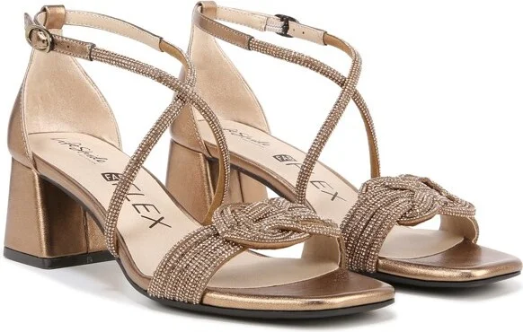 LifeStride Womens Captivate Strappy Block Heel Dress Sandals Tender Taupe 6 W - Image 4