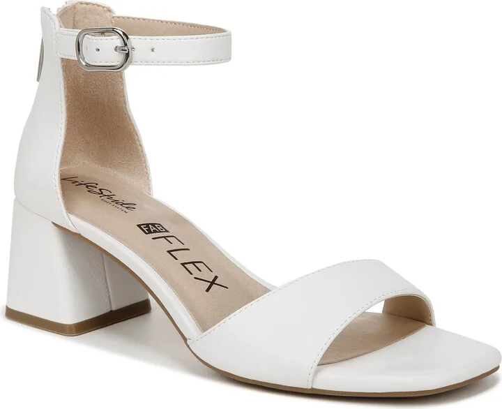 LifeStride Womens Cassidy Ankle Strap Dress Sandals Bright White 11 M
