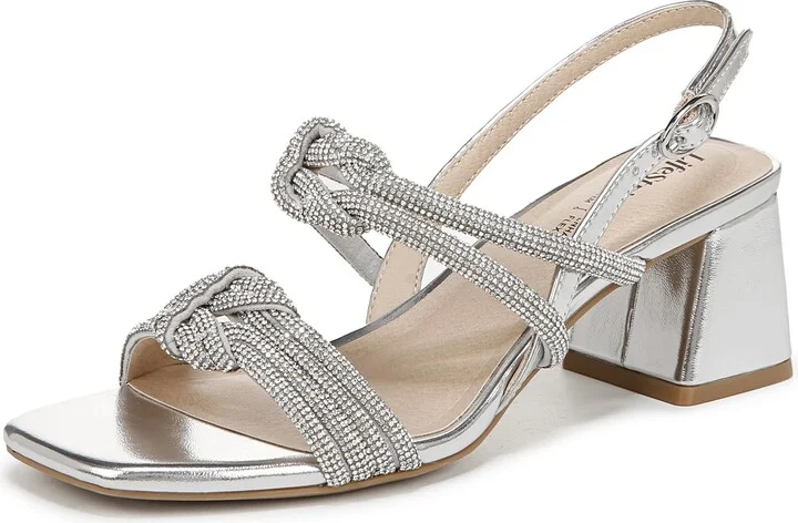 LifeStride Womens Celeste Heeled Sandal Silver Metallic 9 M