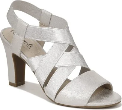 LifeStride Womens Charlotte High Heel Sandal Silver 5.5 M