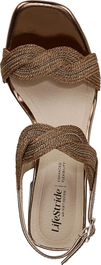 LifeStride Women's Charnelle Angled Block Heel Square Open Toe Slingback Dress Sandals - Image 4