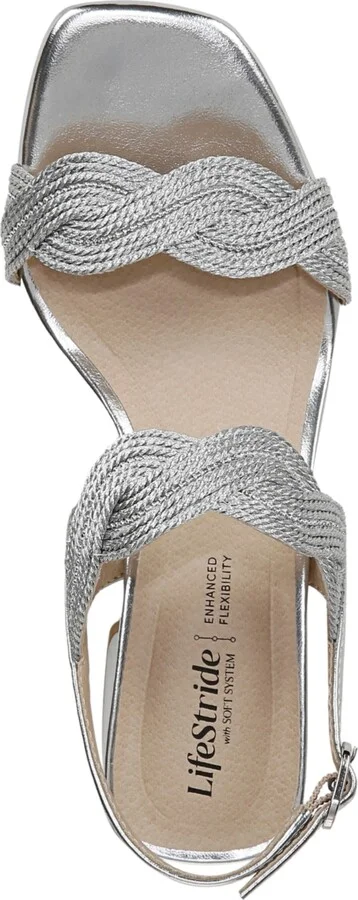 LifeStride Women's Charnelle Angled Block Heel Square Open Toe Slingback Dress Sandals - Image 8