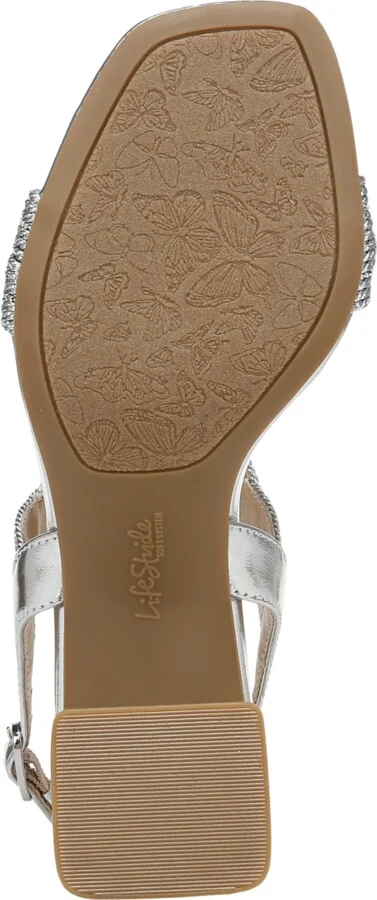LifeStride Women's Charnelle Angled Block Heel Square Open Toe Slingback Dress Sandals - Image 9