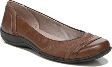 LifeStride Women's Dig Ballet Flat Tan 9.5 M