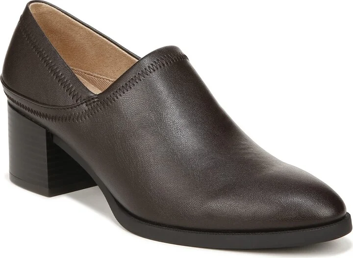 LifeStride Womens Dina Slip On Block Heel Booties Dark Chocolate 8.5 M