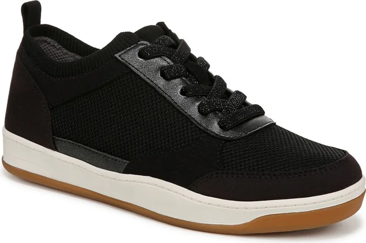 LifeStride Women's Dynamic Washable Platform Slip On Sneakers - Black Knit Fabric/Microsuede