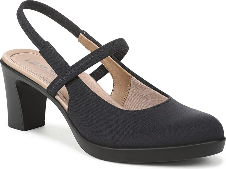 LifeStride Women's Evoke Block Heel Slingback Pumps