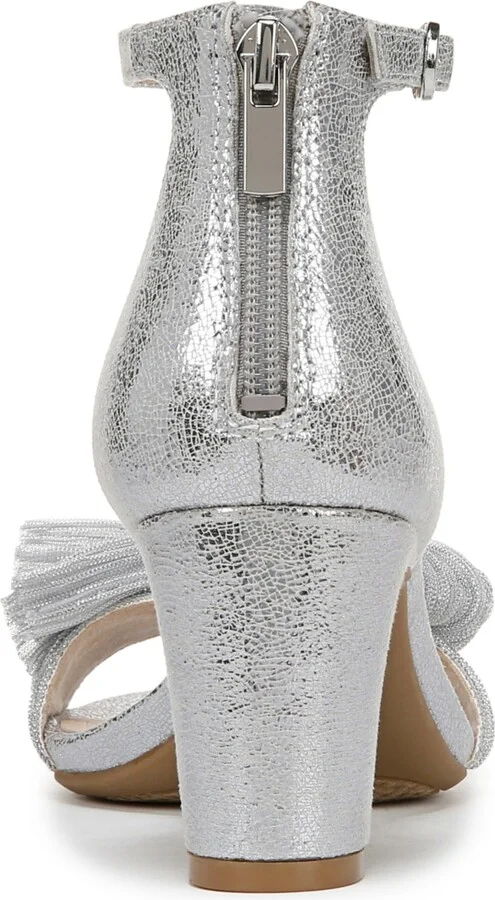 LifeStride Women's Florence-Bow Two Piece Block Heel Ankle Strap Sandals - Platino Faux Leather/Fabric - Image 7