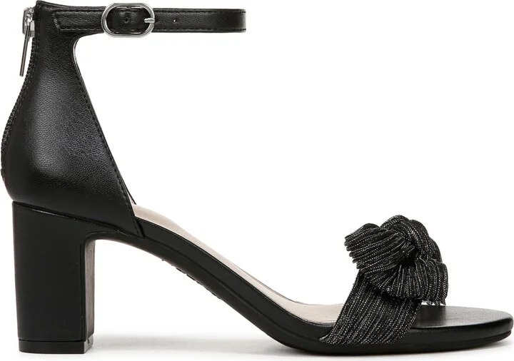 LifeStride Women's Florence-Bow Two Piece Block Heel Ankle Strap Sandals - Platino Faux Leather/Fabric - Image 10