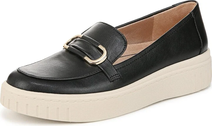 LifeStride Womens Geneva Bit Loafer Flat Black 8.5 M