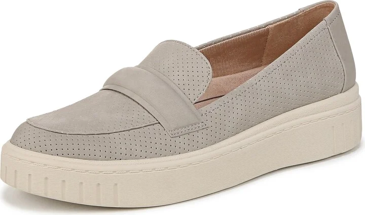 LifeStride Womens Geneva Chop Loafer Flat Grey 11 M