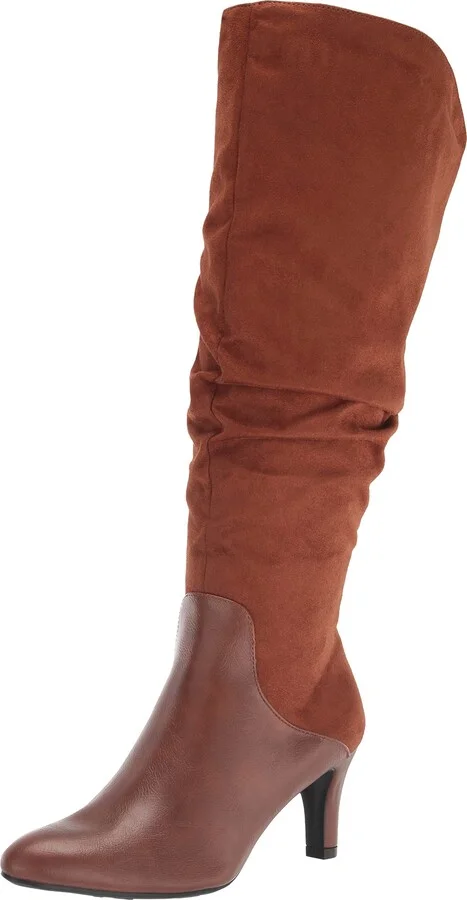 LifeStride Womens Glory-WC Wide Calf Boot Walnut 6.5 M
