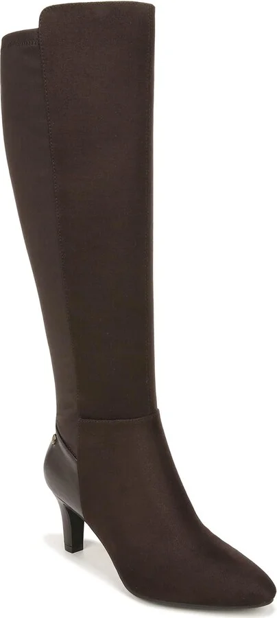 LifeStride Womens Gracie-WC Wide Calf High Heeled Boots Dark Chocolate Wide Calf 8.5 M