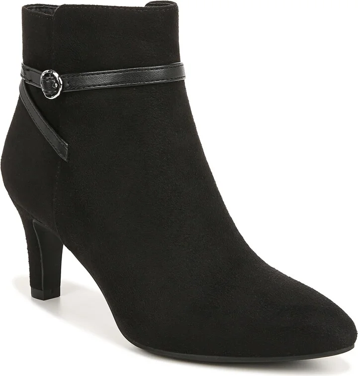 LifeStride Womens Guild Almond Toe Ankle Bootie Black 9.5 W
