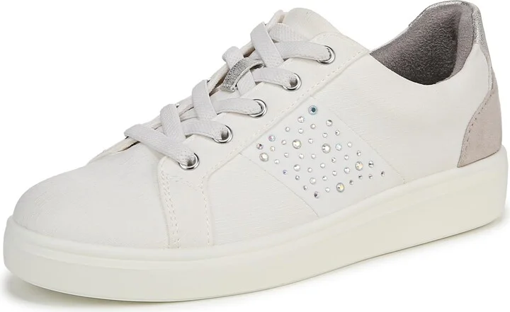 LifeStride Women's Happy Friday Bright Sneaker White Stretch Denim Fabric 8 W