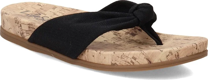 LifeStride Womens Happy Sandal Black Linen 6 W
