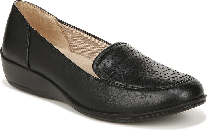 LifeStride Womens India Loafers Black 7 M