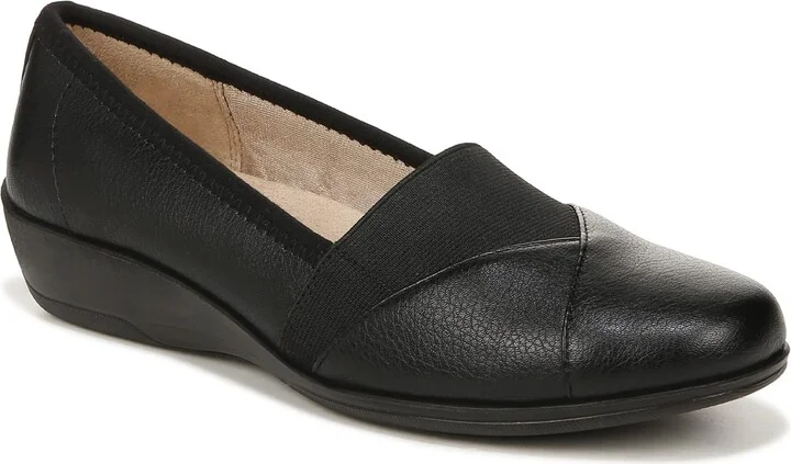 LifeStride Womens Intro Slip On Loafers Black 10 M