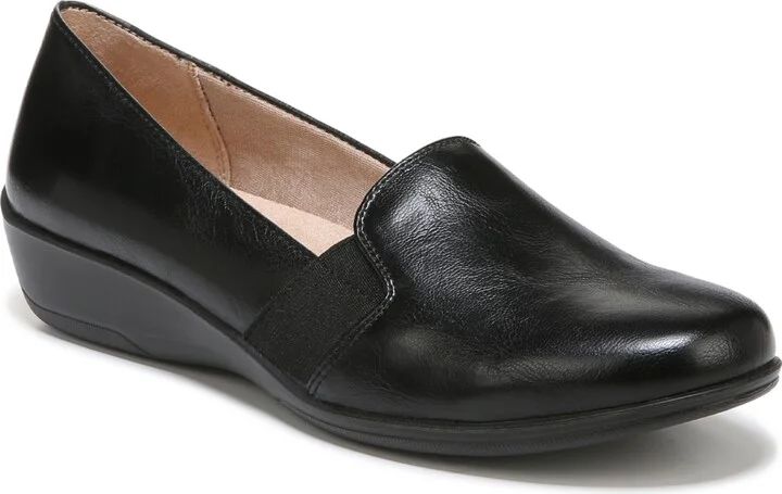 LifeStride Women's Isabelle Round Toe Wedge Slip On Loafers