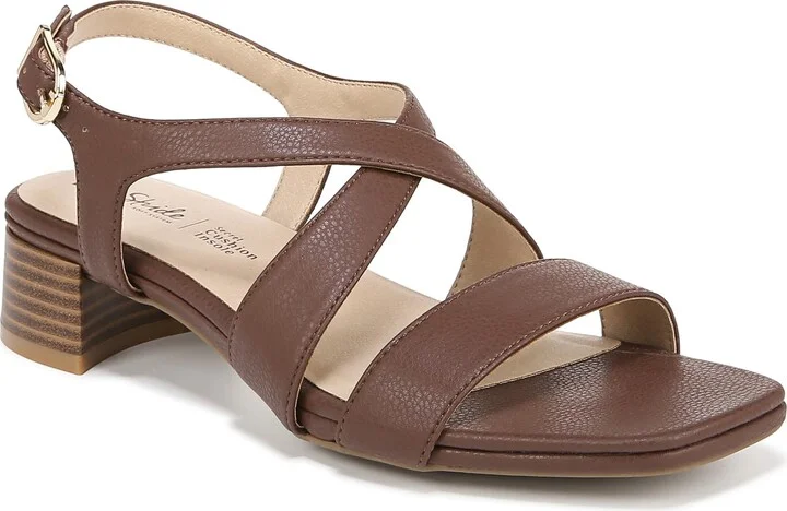 LifeStride Womens Jordan Strappy Heeled Sandals Tan 6.5 M