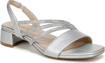 LifeStride Women's Joy Sandal Silver Synthetic 7 W