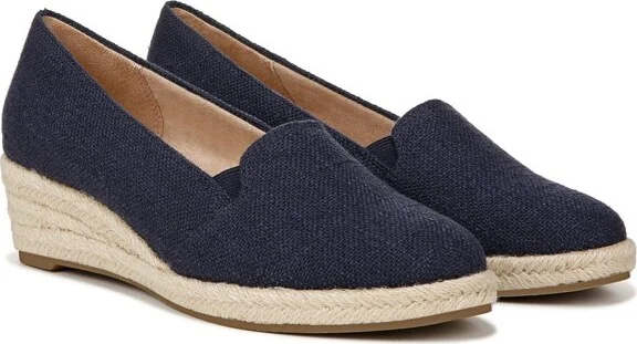 LifeStride Womens Kamilla Wedge Espadrilles Lux Navy Linen 9.5 W - Image 2