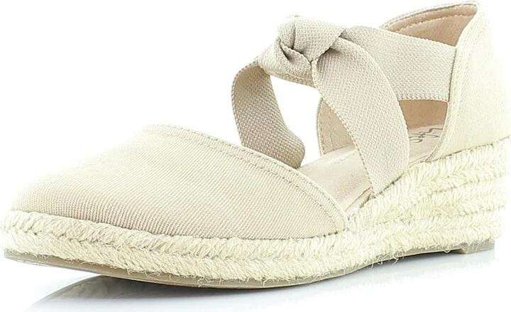 LifeStride Womens Kascade Esapadrille Wedge Tender Taupe 10 W