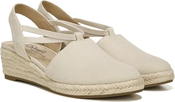 LifeStride Women's Katrina 2 Espadrille Wedge Sandal Almond Fabric 6 M - Image 2