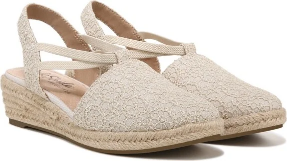 LifeStride Women's Katrina 2 Espadrille Wedge Sandal Almond Fabric 6 M - Image 4
