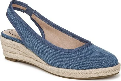 LifeStride Women's Kayden Espadrille Wedge Sandal Blue Denim 11 M