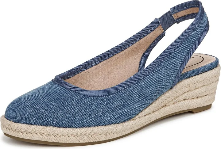LifeStride Womens Kayden Wedge Sandal Blue Denim 9 W