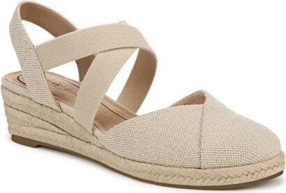 LifeStride Women's Kimball Espadrille Wedge Sandal Natural/Gold 8 W